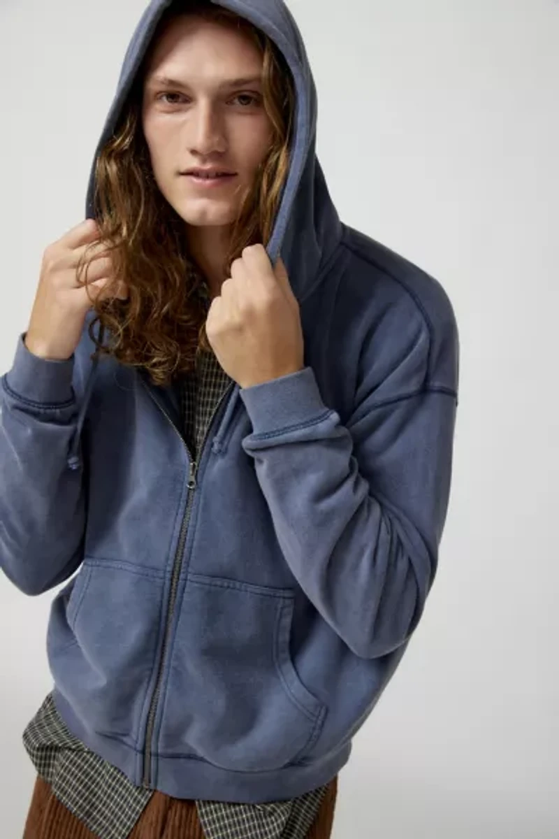 BDG Bonfire Patched Full Zip Hoodie Sweatshirt