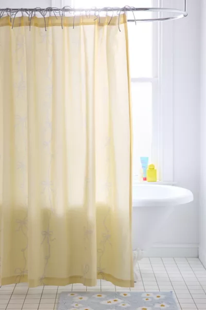 Lacey Bows Cotton Shower Curtain