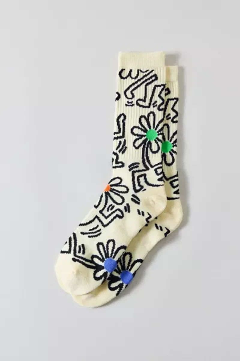Keith Haring Dancing Flower Crew Sock