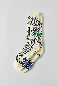 Keith Haring Dancing Flower Crew Sock