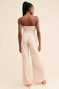 Rare London Plisse Wide Leg Jumpsuit