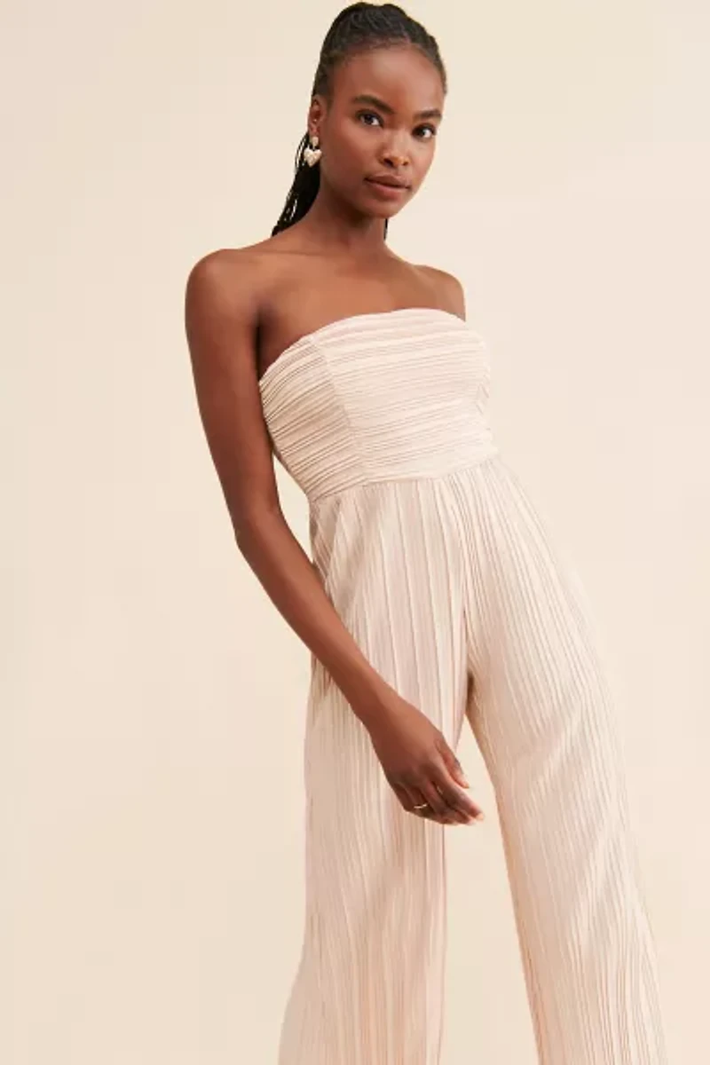Rare London Plisse Wide Leg Jumpsuit