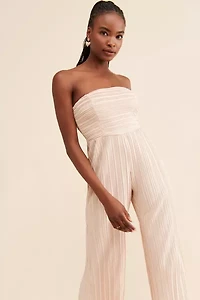 Rare London Plisse Wide Leg Jumpsuit