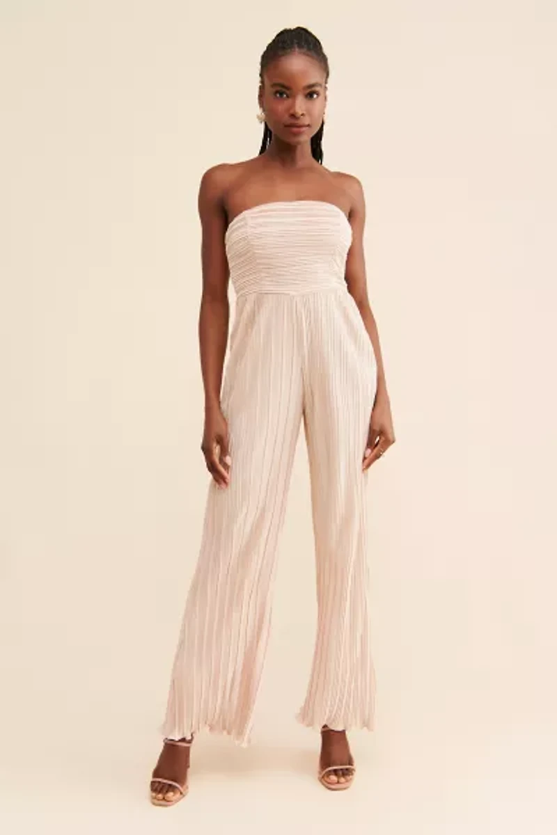 Rare London Plisse Wide Leg Jumpsuit