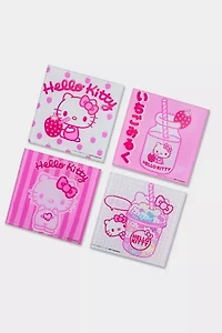 Sanrio Hello Kitty Strawberry Milk Glass Coaster Set