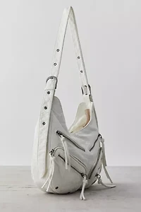 Silence + Noise Utility Washed Zippered Shoulder Bag