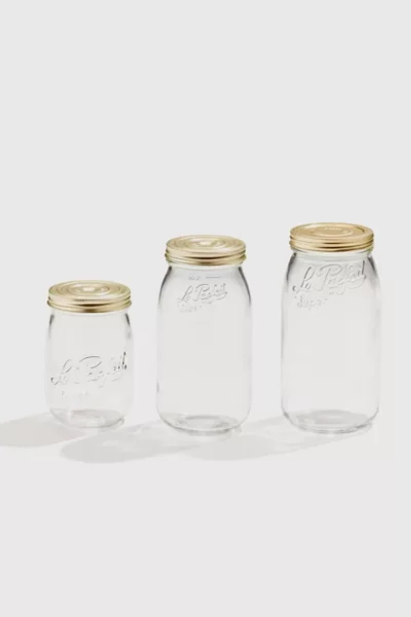 Le Parfait French Glass Screw Top Storage Jar Set
