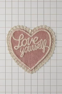 Love Yourself Heart Shape Tufted Bath Mat