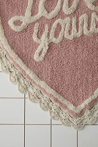 Love Yourself Heart Shape Tufted Bath Mat