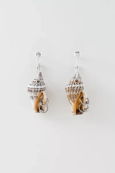 Soft Blonde Pierced Blush Shell Earrings
