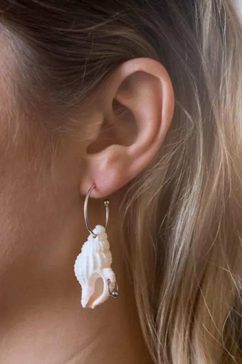 Soft Blonde Pierced Dimple Shell Earrings