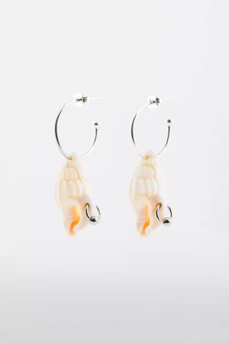 Soft Blonde Pierced Dimple Shell Earrings