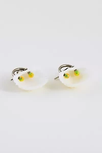 Soft Blonde Pierced Opalite Ark Shell Earrings