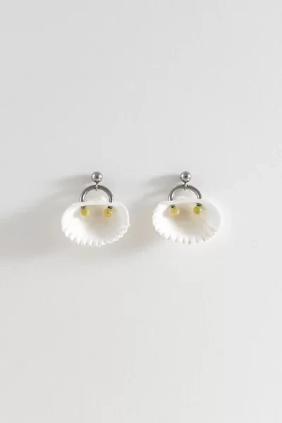 Soft Blonde Pierced Opalite Ark Shell Earrings