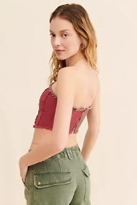 UO Leah Denim Bustier Top