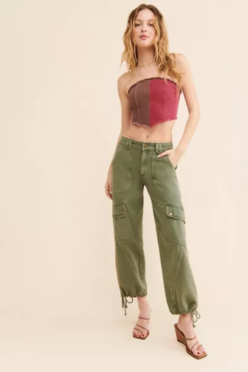 UO Leah Denim Bustier Top