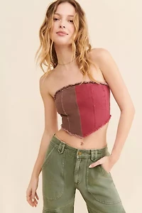 UO Leah Denim Bustier Top