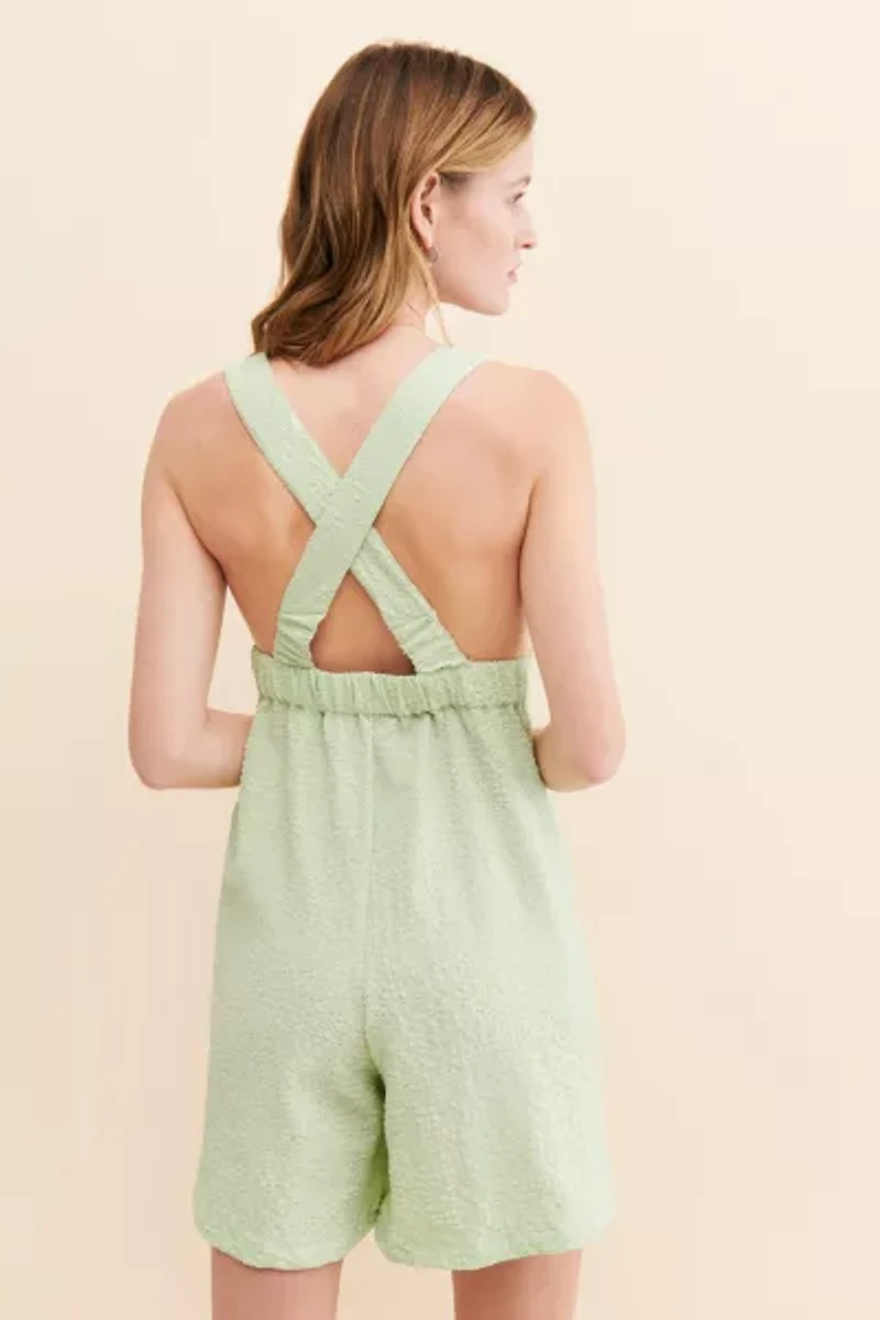 Native Youth Textured Cross-Back Shortalls