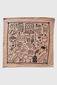 Julie Peach Picnic Tea Towel