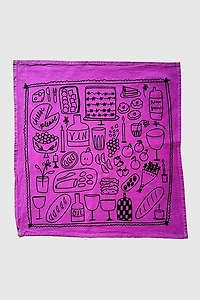 Julie Peach Picnic Tea Towel