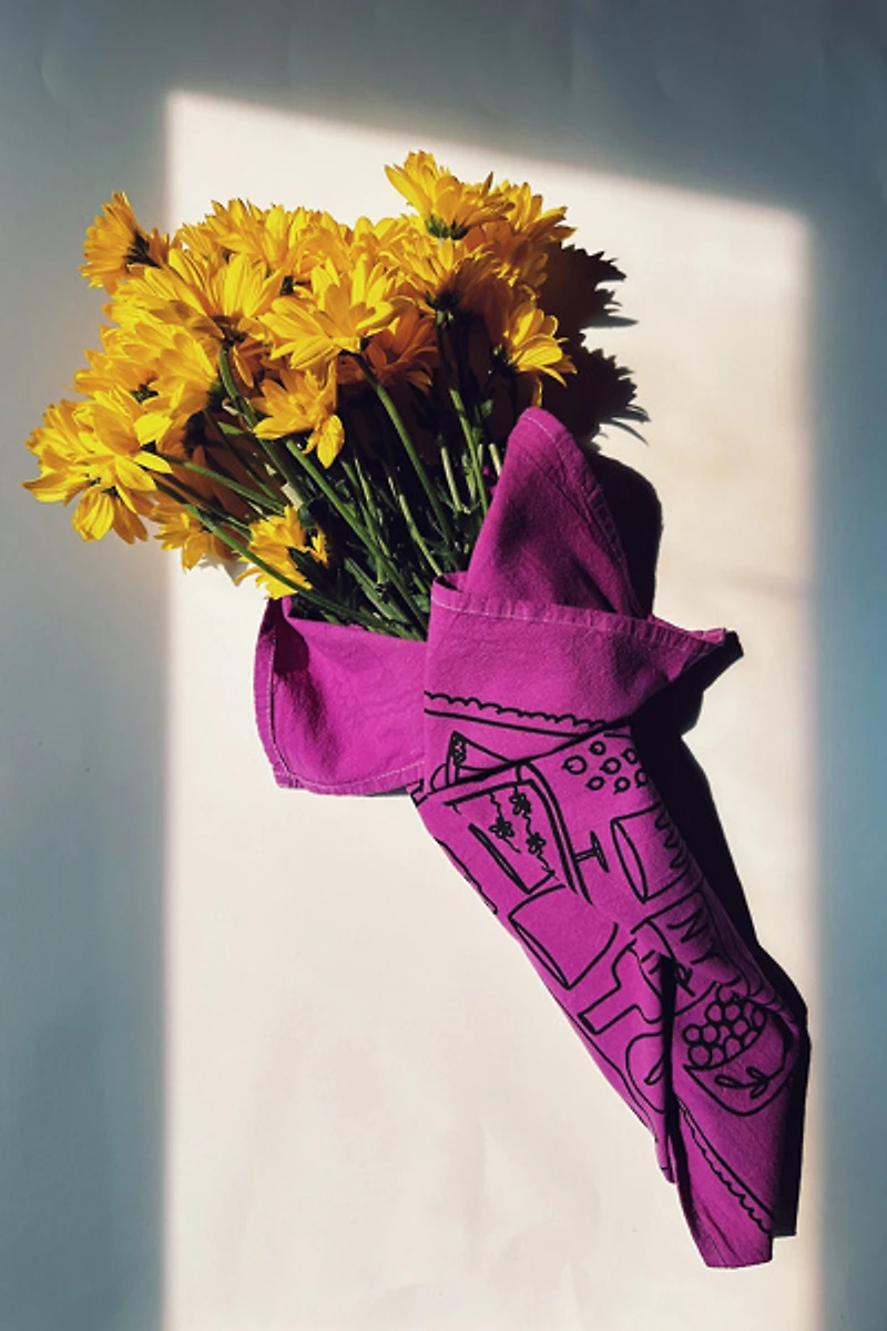 Julie Peach Picnic Tea Towel