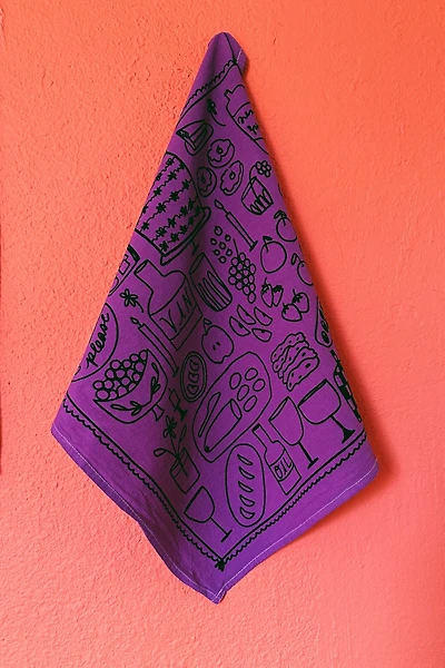 Julie Peach Picnic Tea Towel