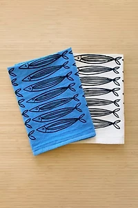 Julie Peach Sardine Tea Towel