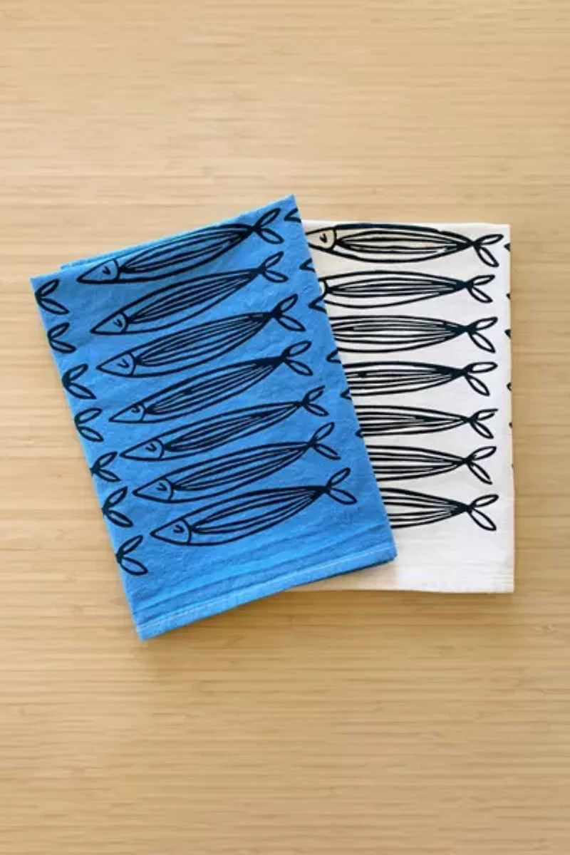 Julie Peach Sardine Tea Towel