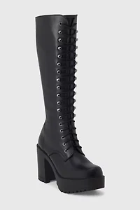 ROC Lash Heeled Leather Lace-Up Boot