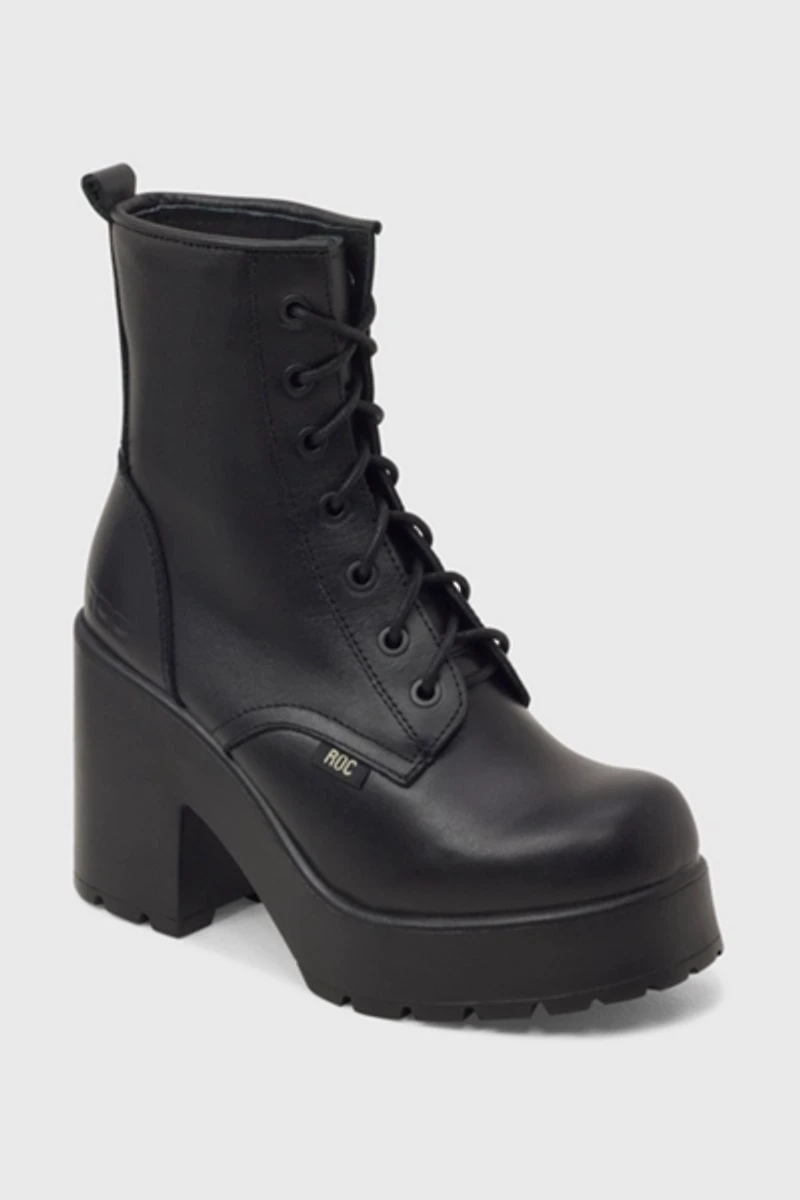 ROC Mascot Leather Lace-Up Heeled Boot