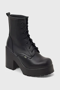 ROC Mascot Leather Lace-Up Heeled Boot