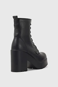 ROC Mascot Leather Lace-Up Heeled Boot