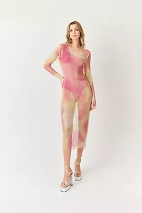 Amy Lynn Netted Rhinestone Maxi Dress