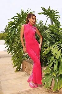 Amy Lynn High Neck Maxi Dress