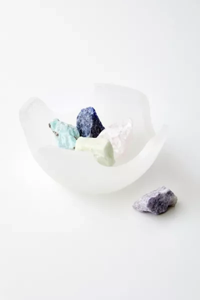Ariana Ost Scalloped Selenite Charging Bowl & Crystal Set