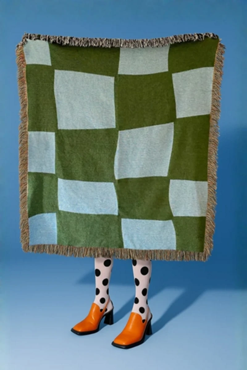 Clr Shop Check Yourself Woven Throw Blanket
