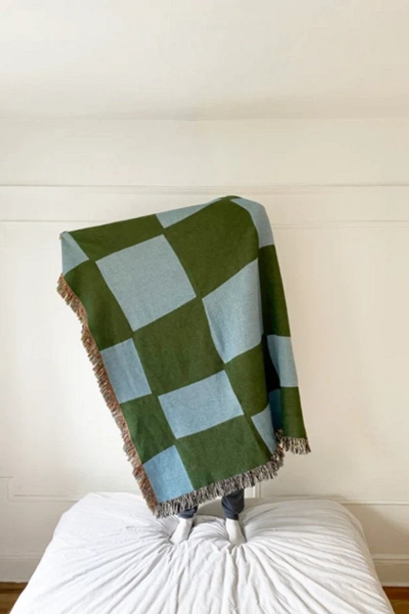 Clr Shop Check Yourself Woven Throw Blanket