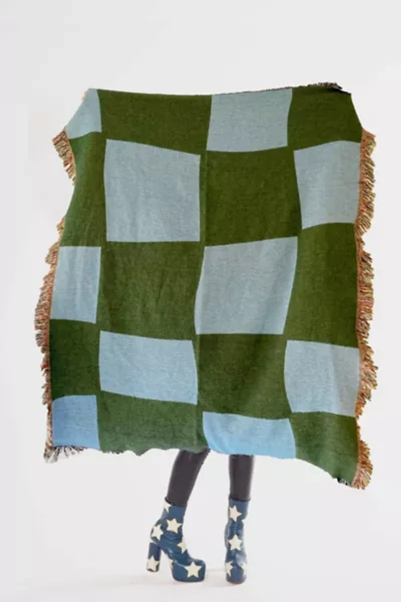 Clr Shop Check Yourself Woven Throw Blanket