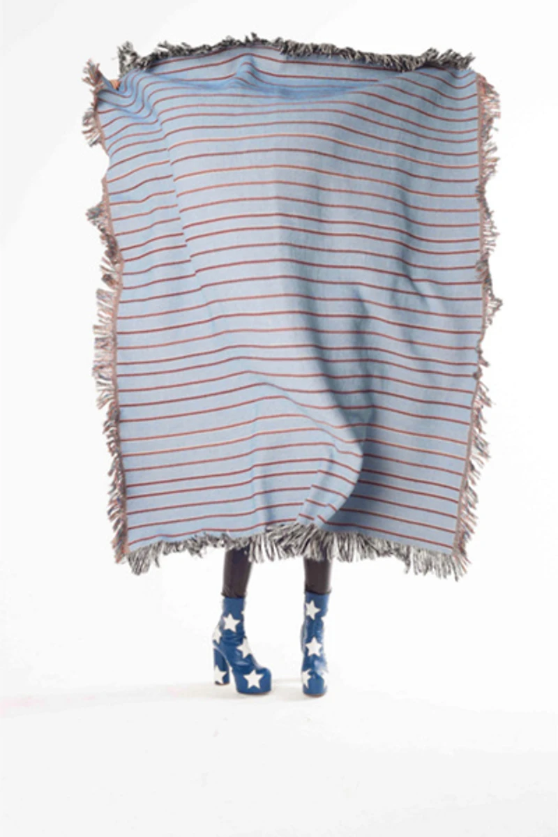 Clr Shop Stripey Woven Throw Blanket