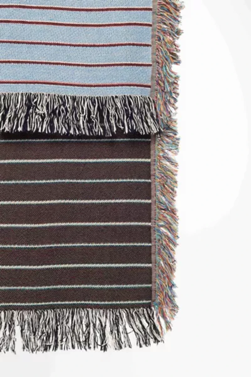 Clr Shop Stripey Woven Throw Blanket