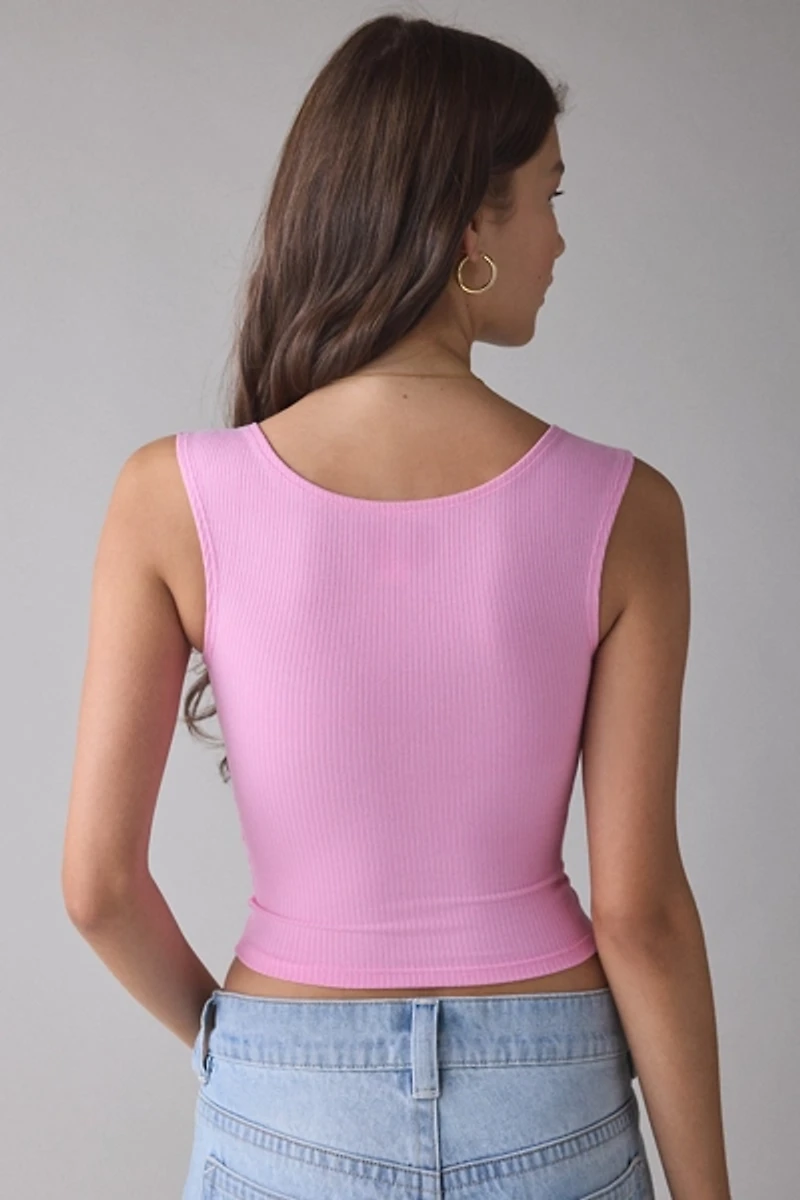 BDG Ribbed Square Neck Tank Top