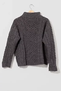 Vintage 1990s L.L. Bean Wool Cable Knit Gray Pullover Sweater