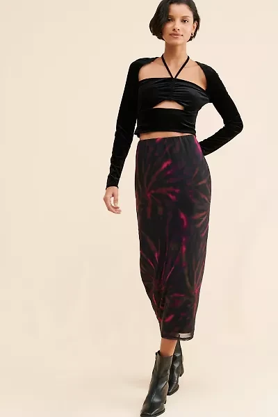 AFRM Felix Mesh Midi Skirt