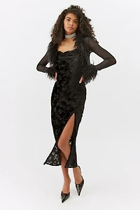 UO Mallory Velvet Midi Dress