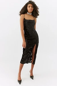 UO Mallory Velvet Midi Dress