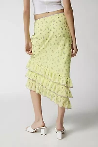 Kimchi Blue Lenora Chiffon Ruffle Midi Skirt