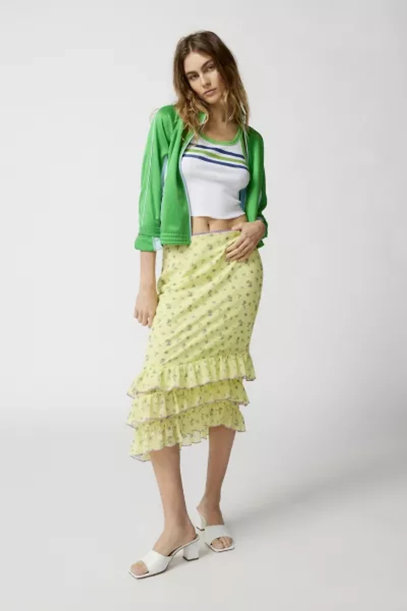 Kimchi Blue Lenora Chiffon Ruffle Midi Skirt