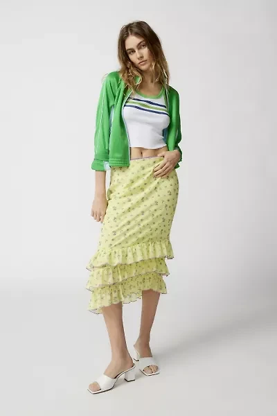 Kimchi Blue Lenora Chiffon Ruffle Midi Skirt
