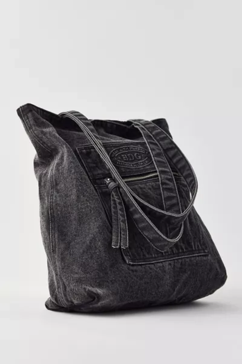 BDG Logo Washed Denim Tote Bag