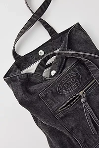 BDG Logo Washed Denim Tote Bag
